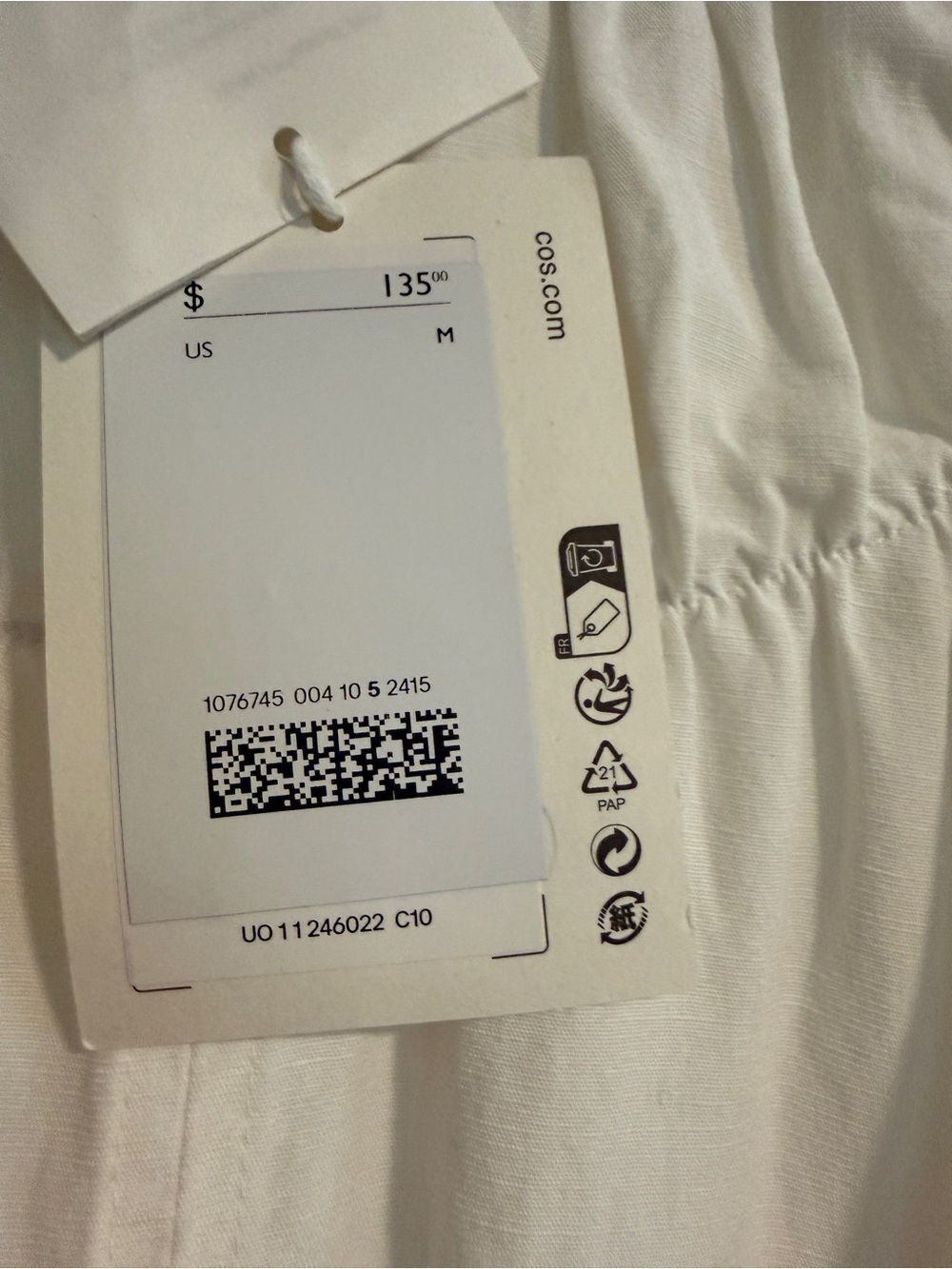 COS White Gathered Yoke Peasant Dress - Picture 8 of 10